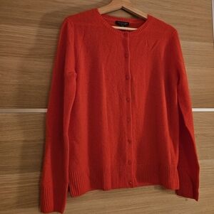 Saks Fifth Avenue 100% Cashmere Cardigan – Poinsettia Red – Size L – NWT